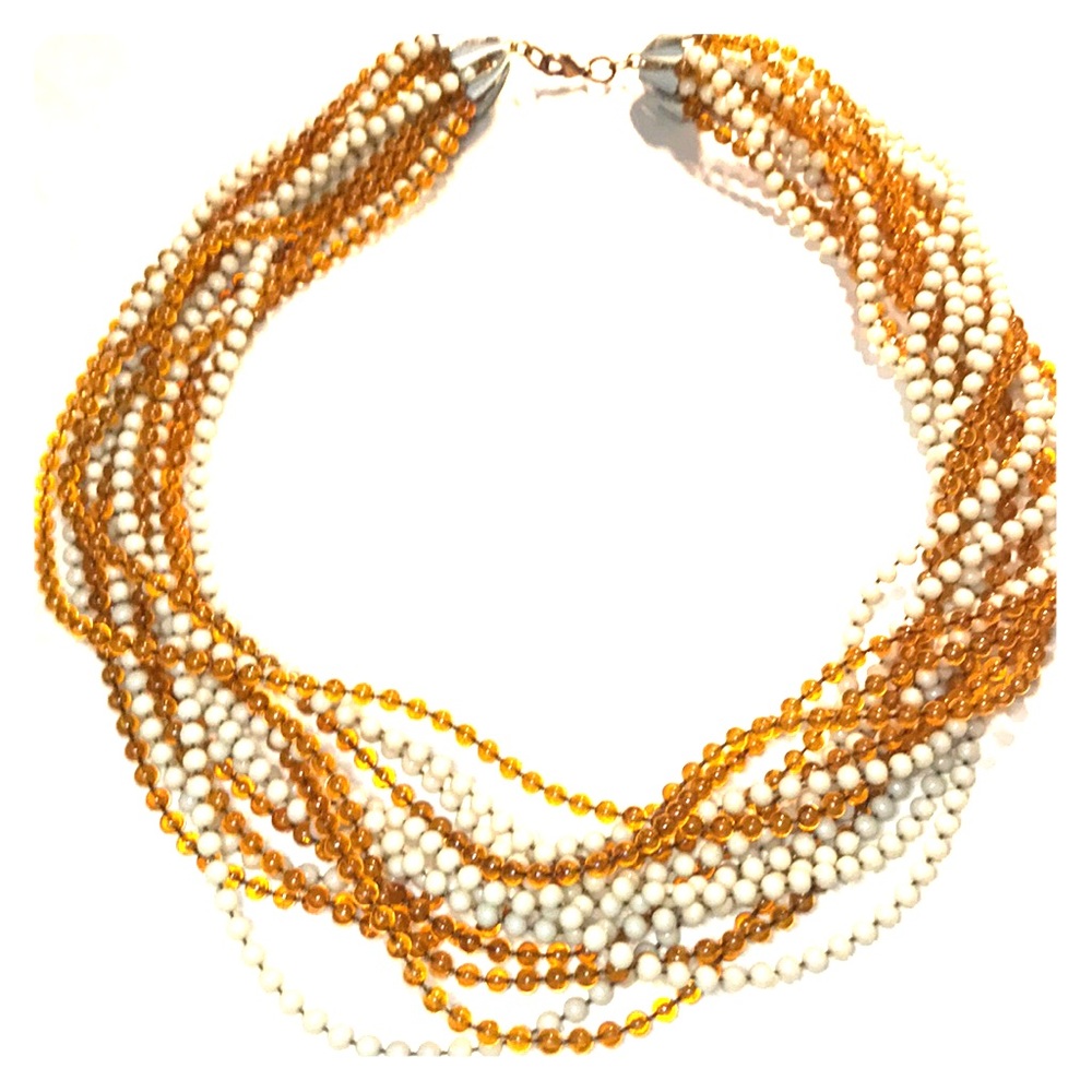 Vintage 70’s necklace in orange and cream
